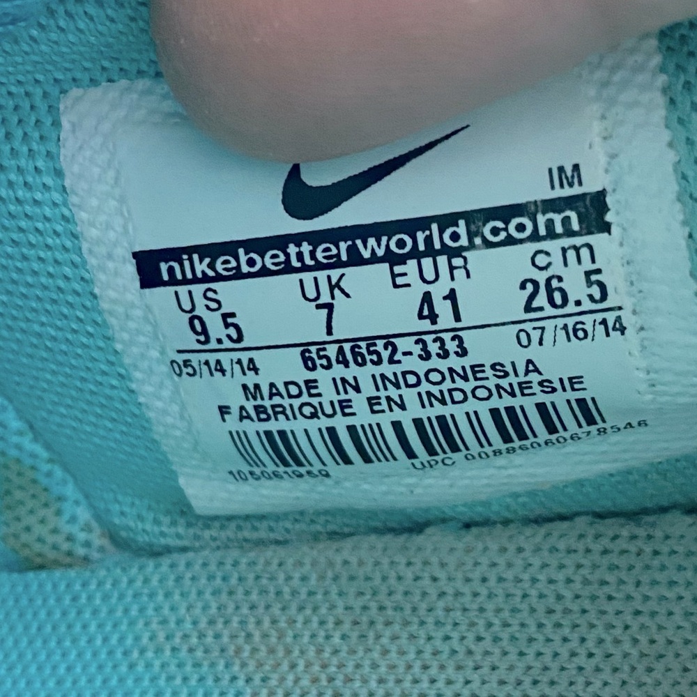 Nike Primo Court Turquoise Animal Print Lace Up Sneakers 9.5 Activewear - Picture 7 of 13